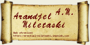 Aranđel Miletaški vizit kartica